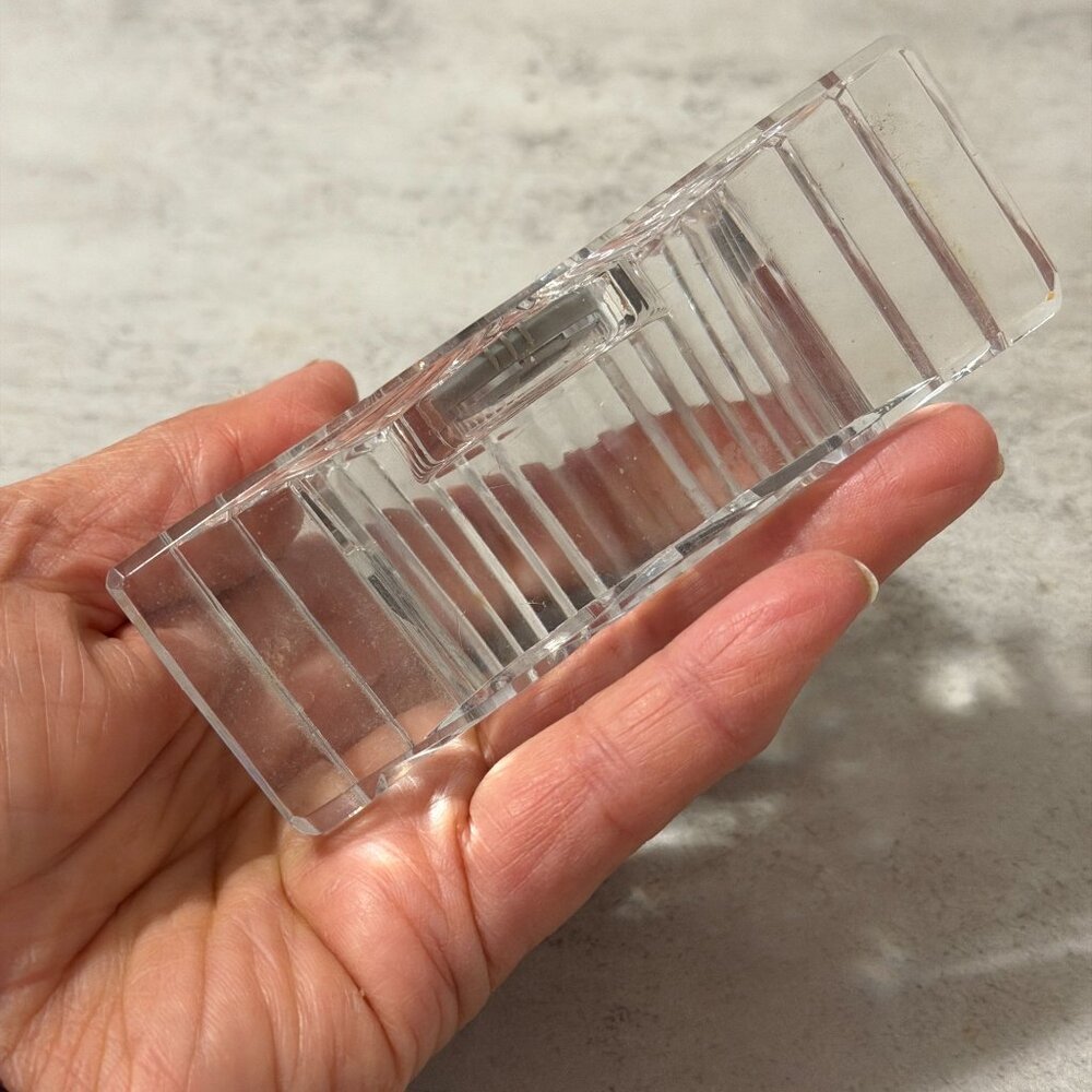 Waterford Wharton Crystal Desk Mantle Clock 4" x 2.5" New Battery Works c. 2000 - Picture 4 of 7
